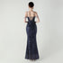 Graceful Sequin Embellished Mesh Mermaid Maxi Dress